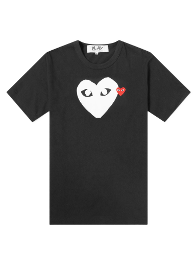 T-shirt Comme des Garçons Play Double Heart Logo Tee Sort | P1T116-1