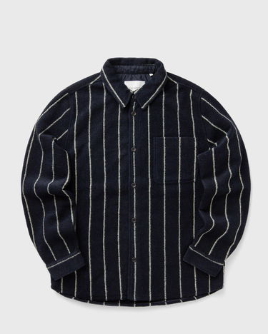 Skjorte Les Deux Lennon Wool Pinstripe Overshirt Mørkeblå | 1000558-460, 1