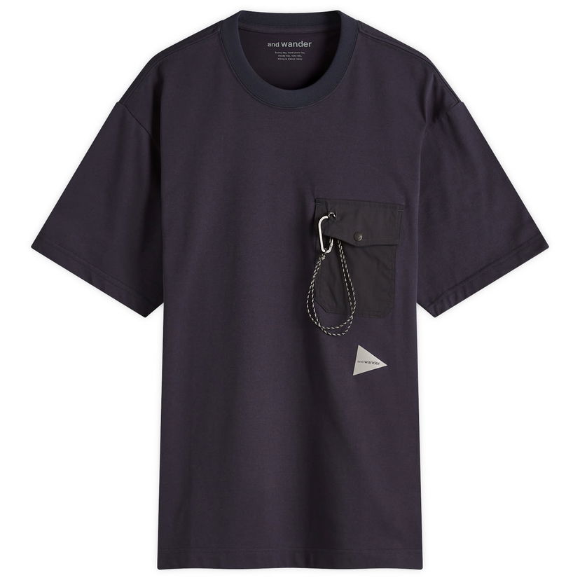 T-shirt and wander And Wander Pocket Tee, Size Large Mørkeblå | 5745184094-120