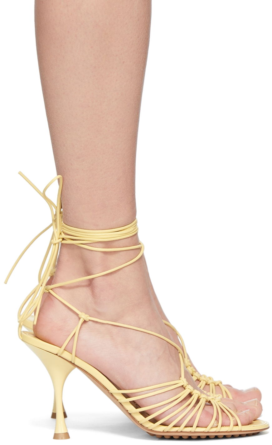 Sneakers og sko Bottega Veneta Lagoon Dot Heeled Sandals "Yellow" Gul | 690017 VBSD0, 0