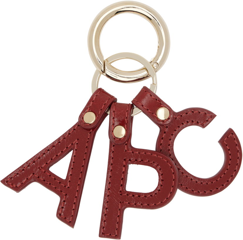 Nøgleringe A.P.C. A.P.C. Lettres 'A.P.C.' Leather Keychain Rød | PXCCK-F63656