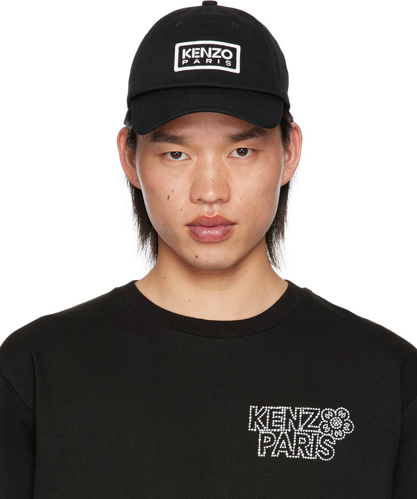Kasket KENZO Black Paris ' Tag' Cap Sort | FE58AC711F32