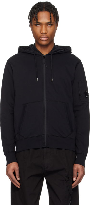 Sweatshirt C.P. Company C.P. Company Light Fleece Full Zip Hoodie Sort | 18CMSS057A-002246G, 0
