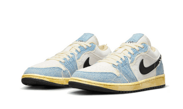 Sneakers og sko Jordan Air Jordan 1 Low SE "Sashiko Denim" Turkis | FN7670-493, 3