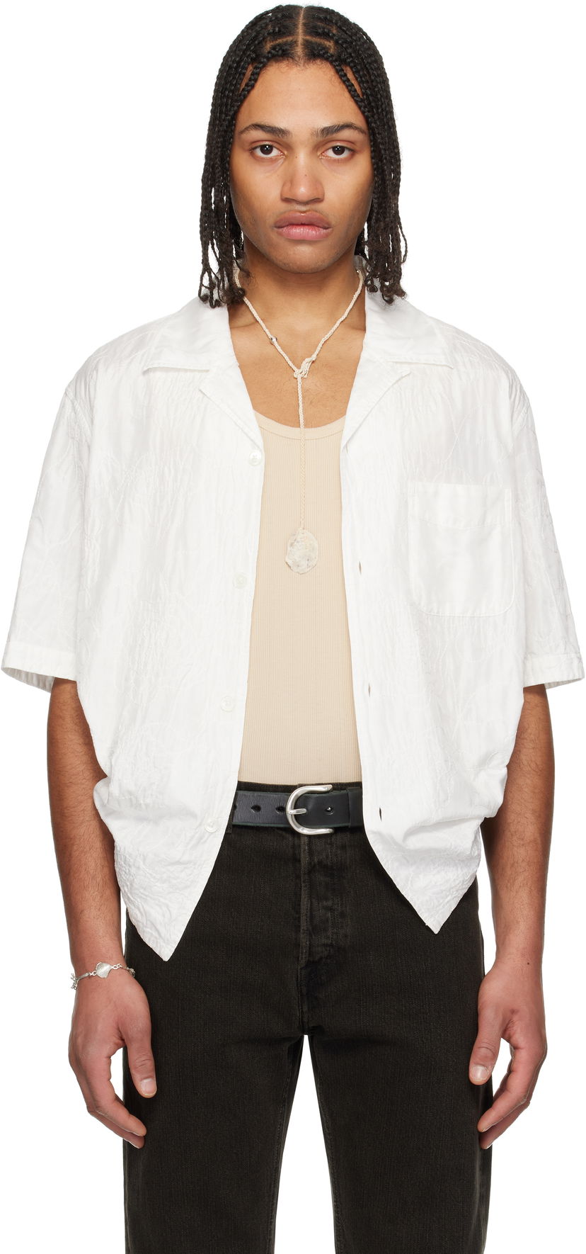 Skjorte OUR LEGACY Our Legacy Heusen Short Sleeve Shirt Hvid | M2252HWF