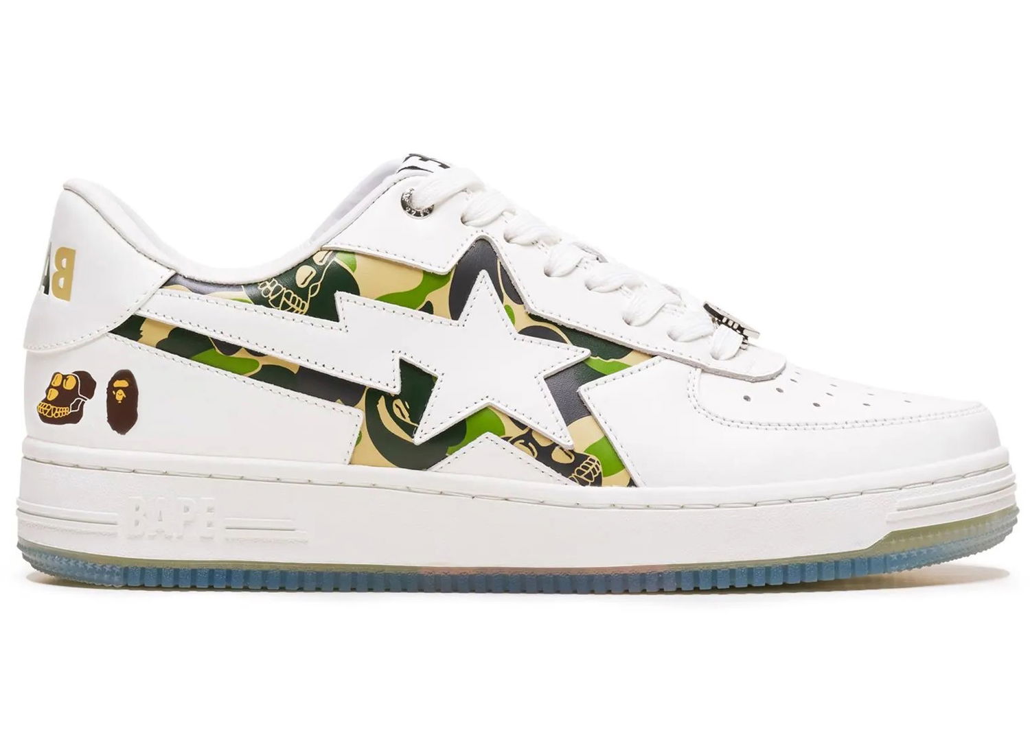 Sneakers og sko BAPE A Bathing Ape Bape Sta 2 Bored Ape Yacht Club Camo Hvid | 1J73191925-GRN/1J73291925-GRN, 0