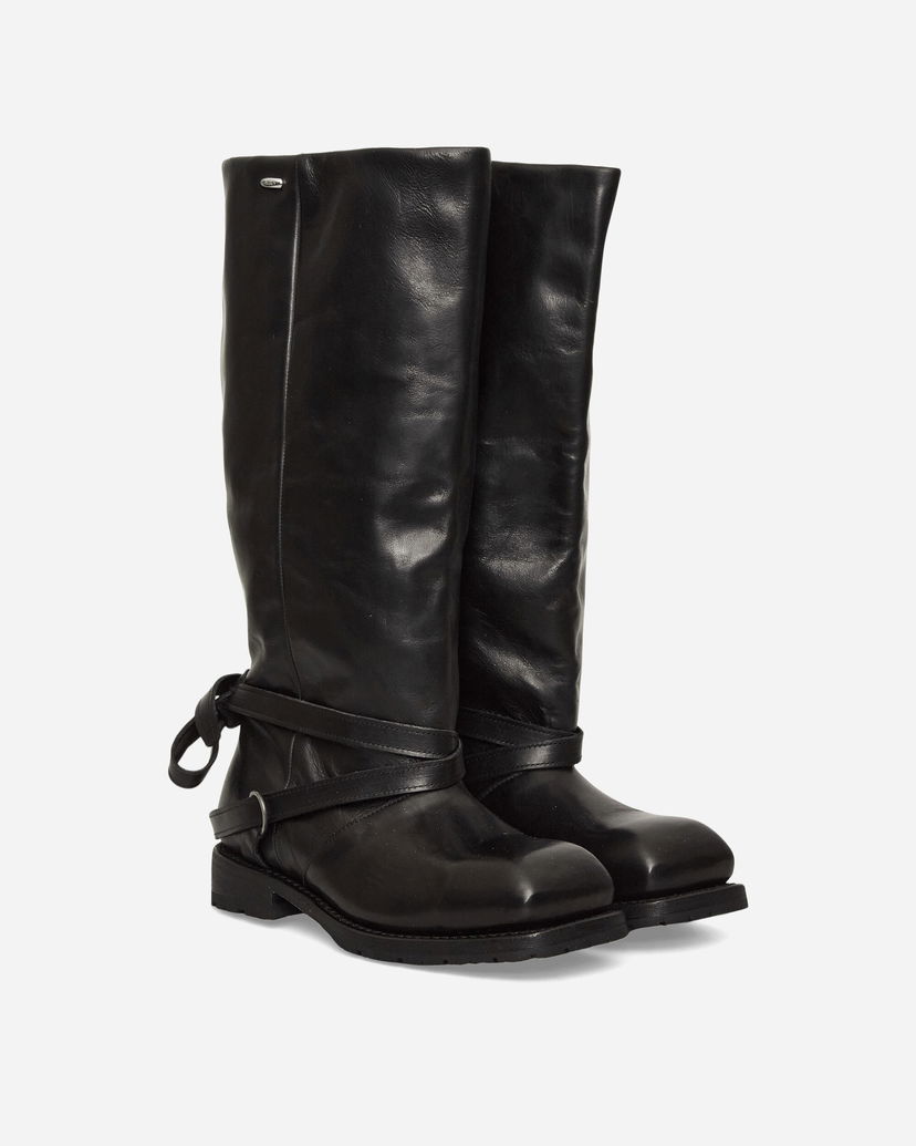 Sneakers og sko OUR LEGACY Engine Leather Knee-High Boots Sort | A4257HB 001