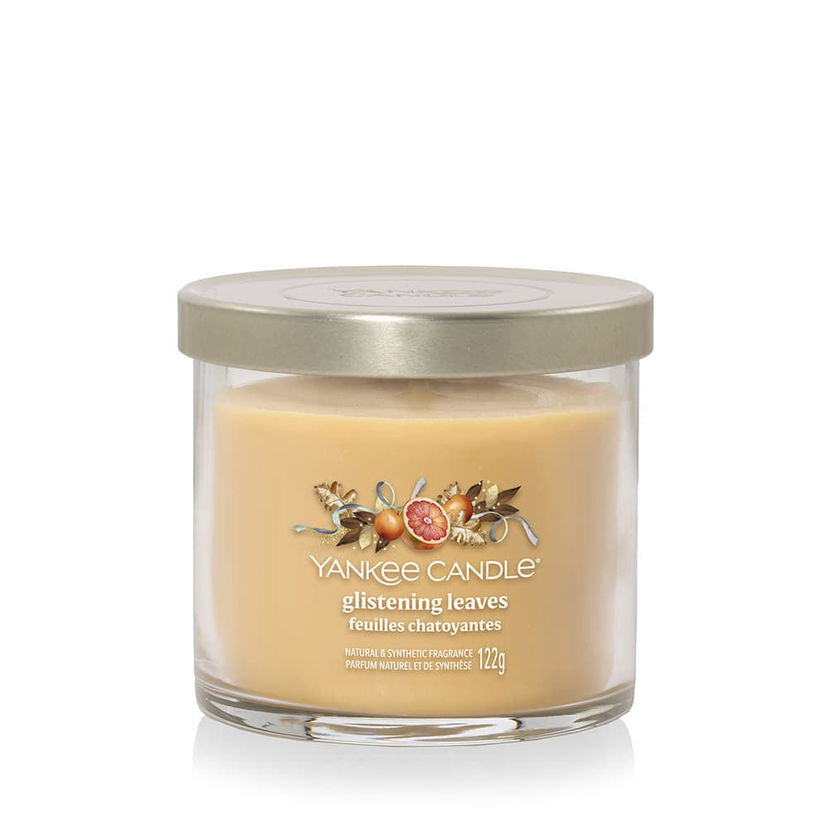 Stearinlys Yankee Candle Signature Tumbler Candle Small Glistening Leaves Beige | 43506