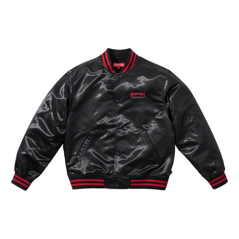 Bomberjakke Supreme Varsity Satin Jacket Sort | SUP-FW21-211