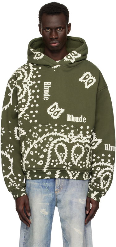 Sweatshirt Rhude Rhude Bandana Print Hoodie Grøn | RHPS25HO10012, 0