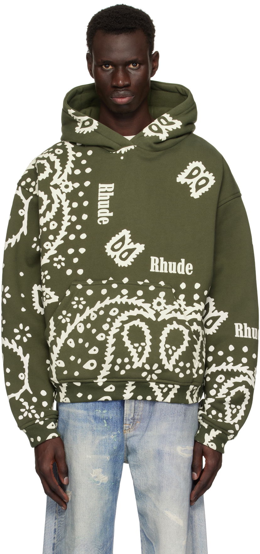 Sweatshirt Rhude Rhude Bandana Print Hoodie Grøn | RHPS25HO10012