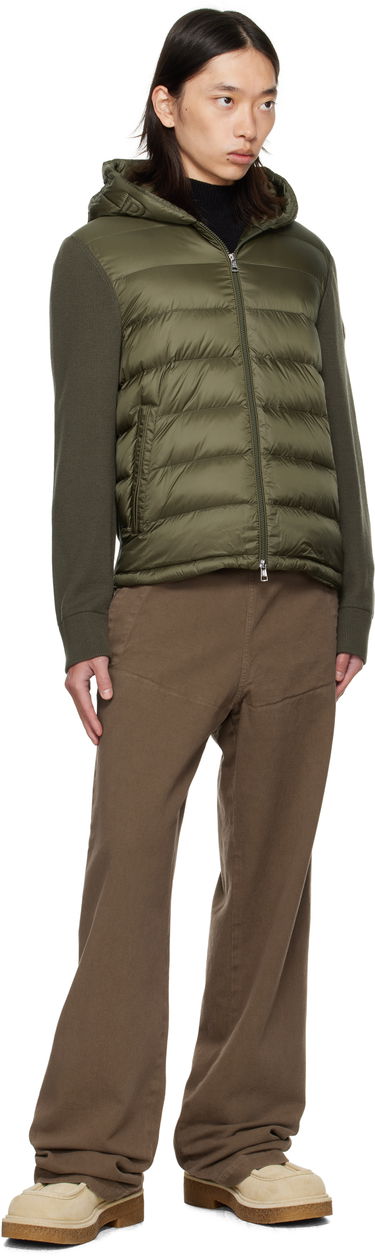 Puffer jakke Moncler Moncler Padded Wool Zip-Up Down Hoodie Grøn | K20919B00006M1131, 4