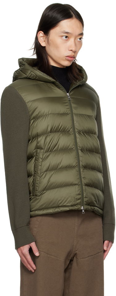 Puffer jakke Moncler Moncler Padded Wool Zip-Up Down Hoodie Grøn | K20919B00006M1131, 1