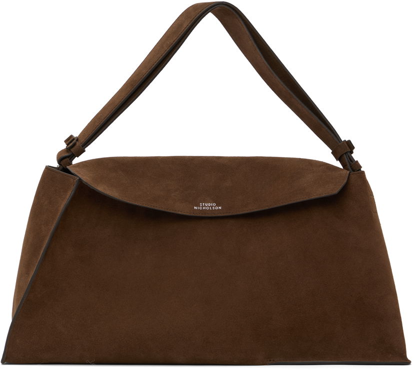 Håndtaske Studio Nicholson Studio Nicholson Suede Shoulder Bag Brun | SHIBORU SN - 742