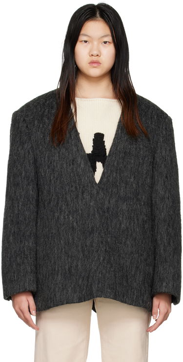 Jakke We11done We11done Y-Neck Fuzzy Jacket Grå | WD-JK3-22-020-W-DG, 0