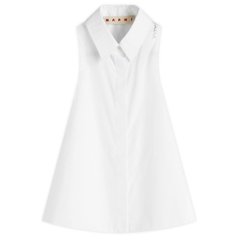 Skjorte Marni Marni Sleeveless A-Line Shirt Hvid | CAMA0612S0