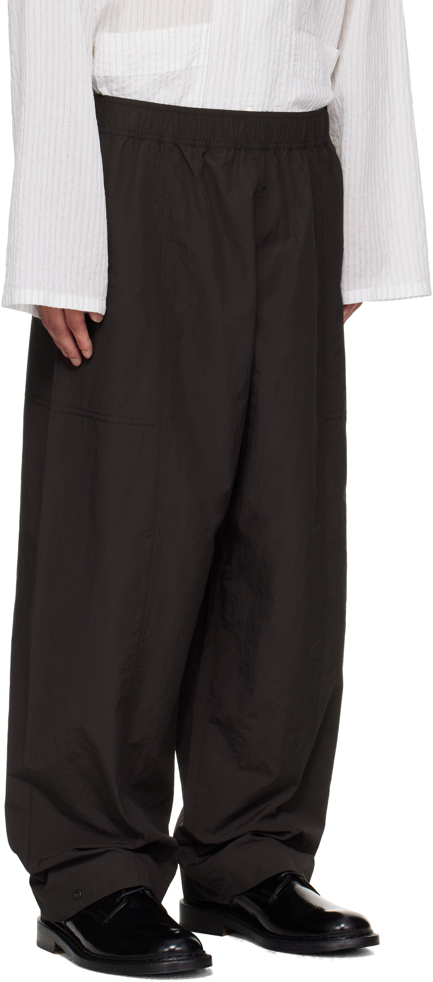 Bukser Studio Nicholson Studio Nicholson Ashi Wide Leg Trousers Sort | ASHI SNM - 1270, 1