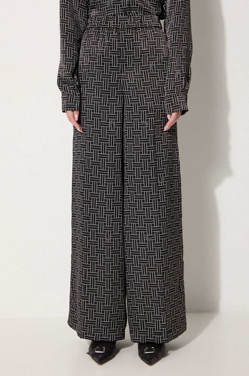 Pyjamas KENZO Weave Pajama Pants High Waist Sort | FE62PA0849R1.99, 0