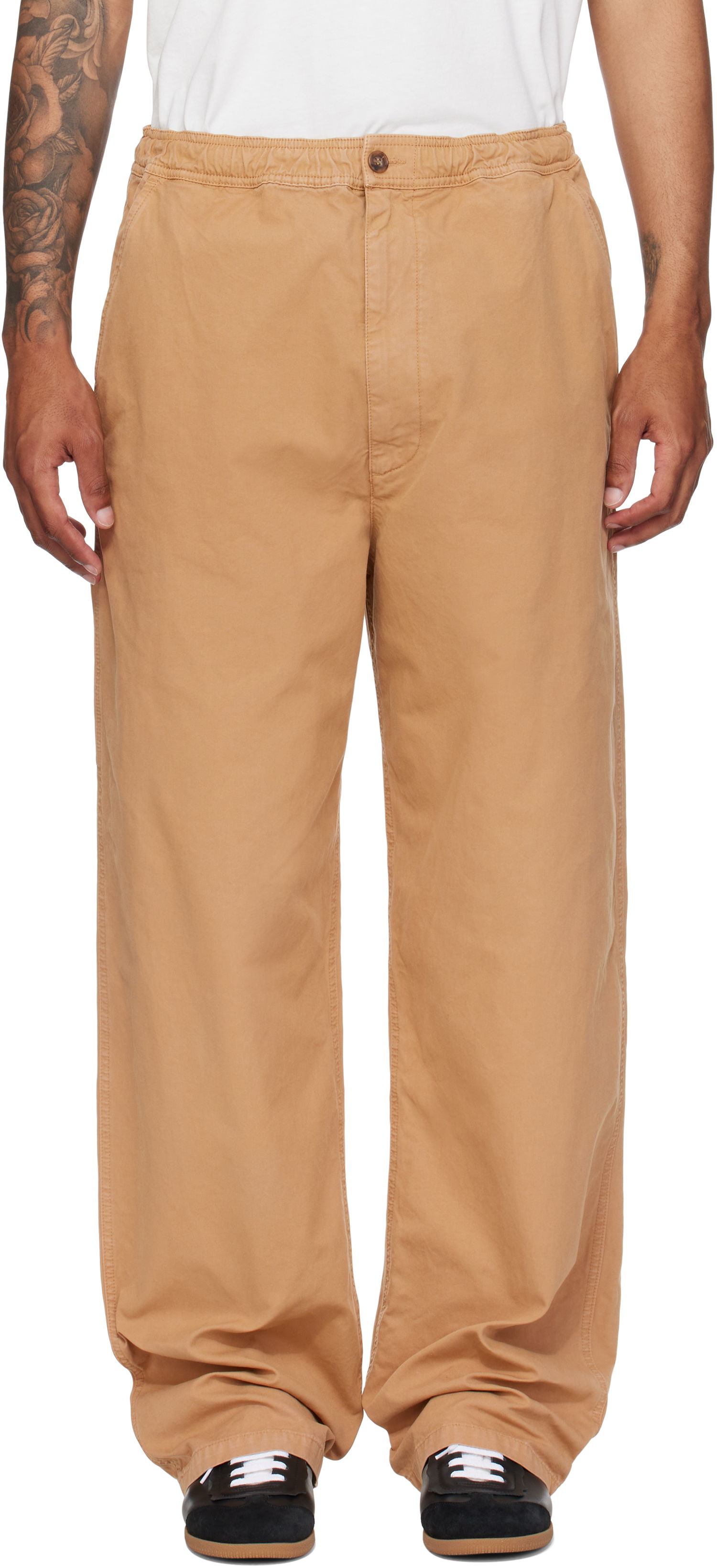 Bukser Maison Margiela MM6 Maison Margiela Canvas Trousers Beige | SH0KA0048 S78548, 0