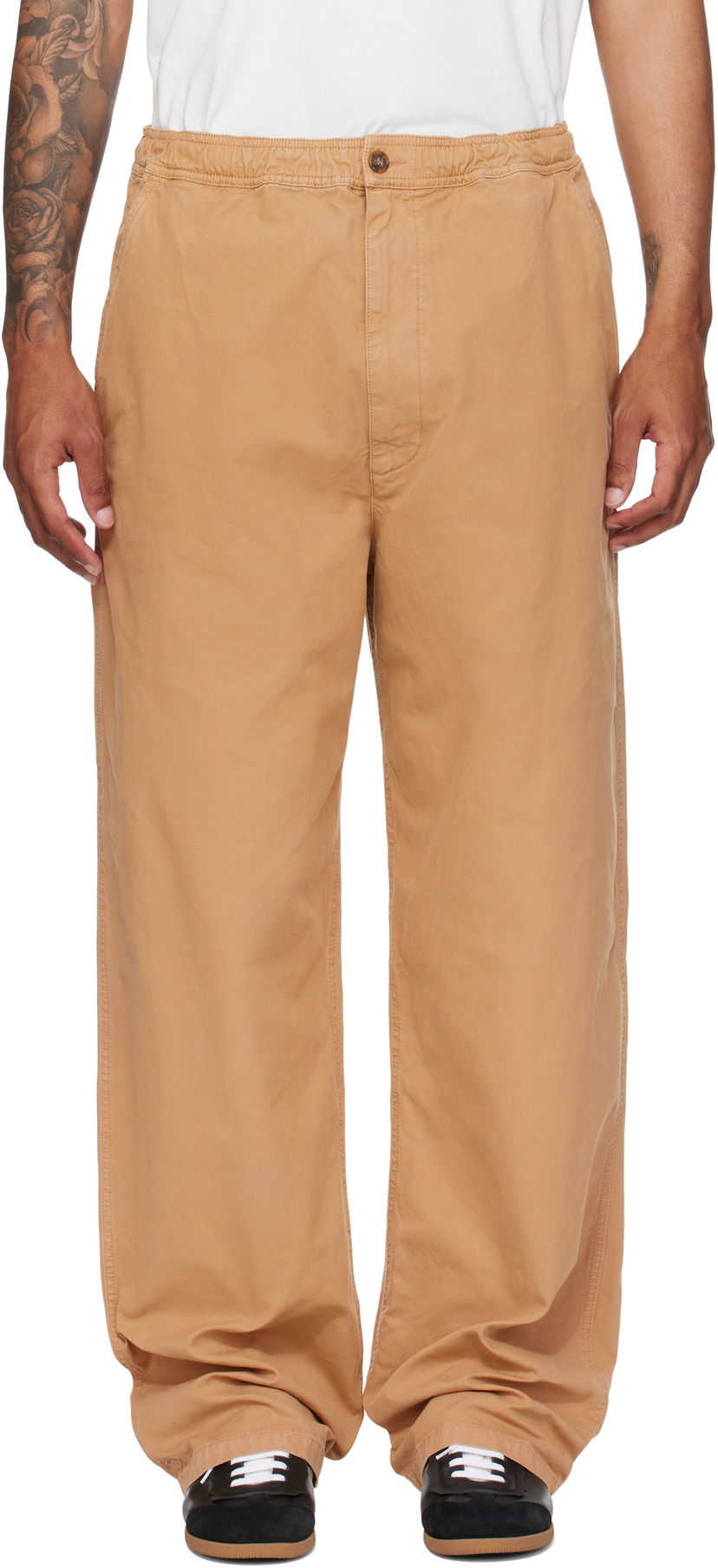 Bukser Maison Margiela MM6 Maison Margiela Canvas Trousers Beige | SH0KA0048 S78548