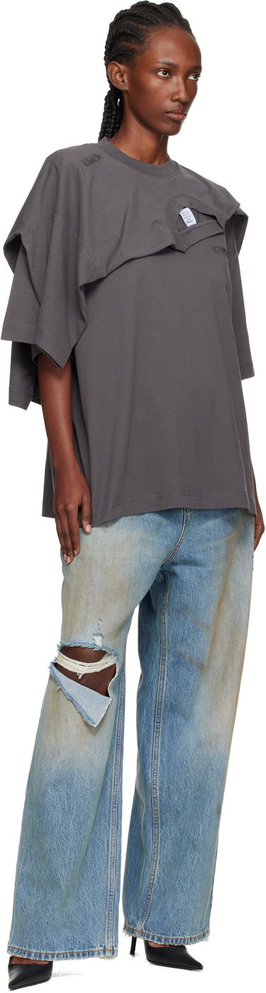T-shirt VETEMENTS VETEMENTS Double Layered T-Shirt Grå | UH76TR400M, 3