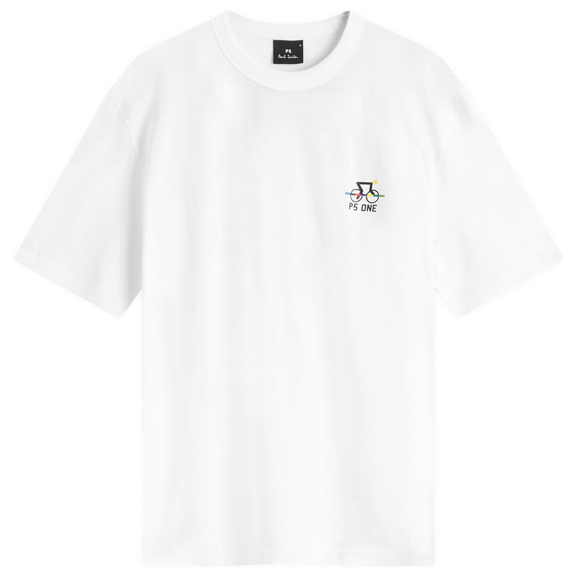 T-shirt Paul Smith PS ONE Bike Tee, Size Large Hvid | M2R-220X-PP4704-02