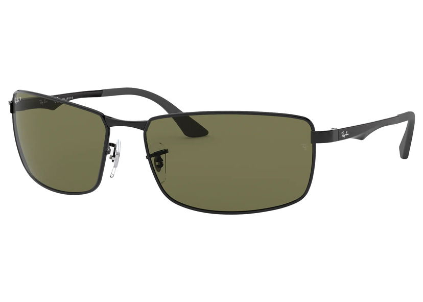 Solbriller Ray-Ban Rectangular Metal Frame Polarized Sunglasses Grøn | RB3498