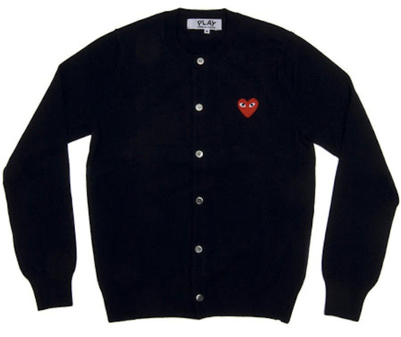 Sweater Comme des Garçons Play Red Heart Cardigan Sort | AZ-N007-051-2