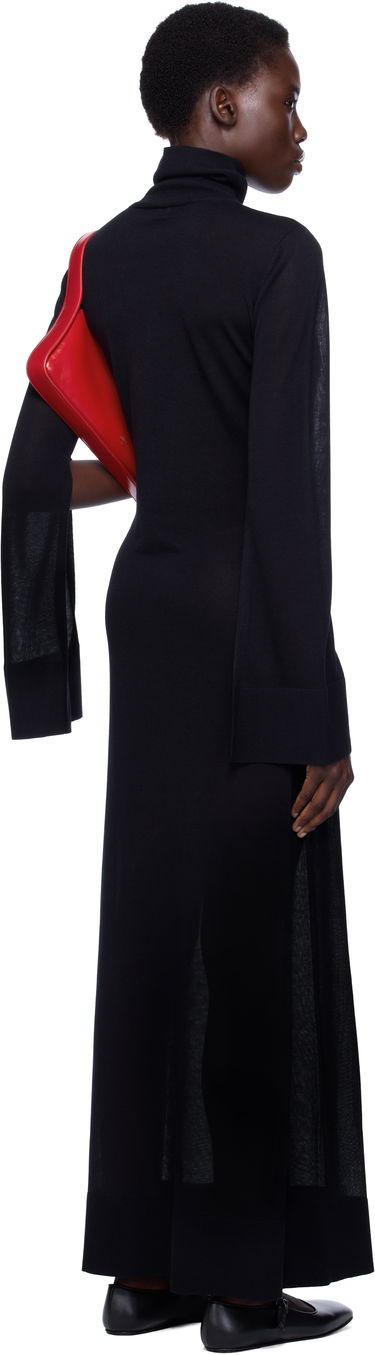 Kjole TOTEME TOTEME Slit Sleeve Knit Maxi Dress Sort | 253-WRD0236-YA0079, 2
