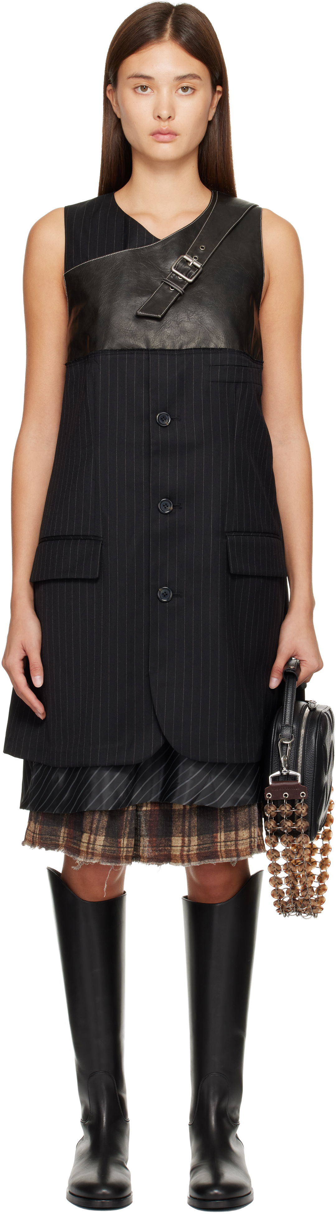 Kjole Andersson Bell Blazer Cut Sleeveless Midi Dress Sort | atb1396w, 0