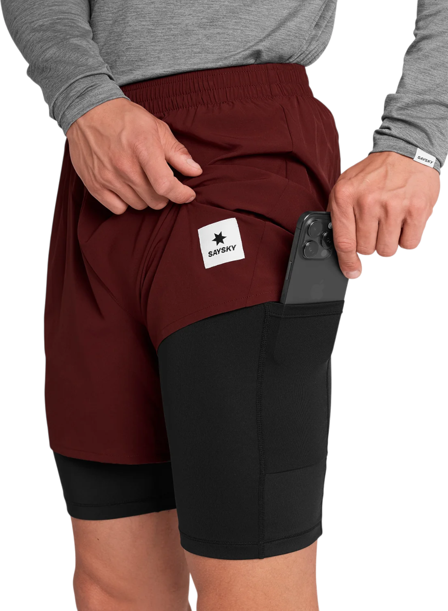 Shorts Saysky Saysky Pace 2 in 1 5" Shorts Bourgogne | omrsh20c509-omrsh20c509, 1