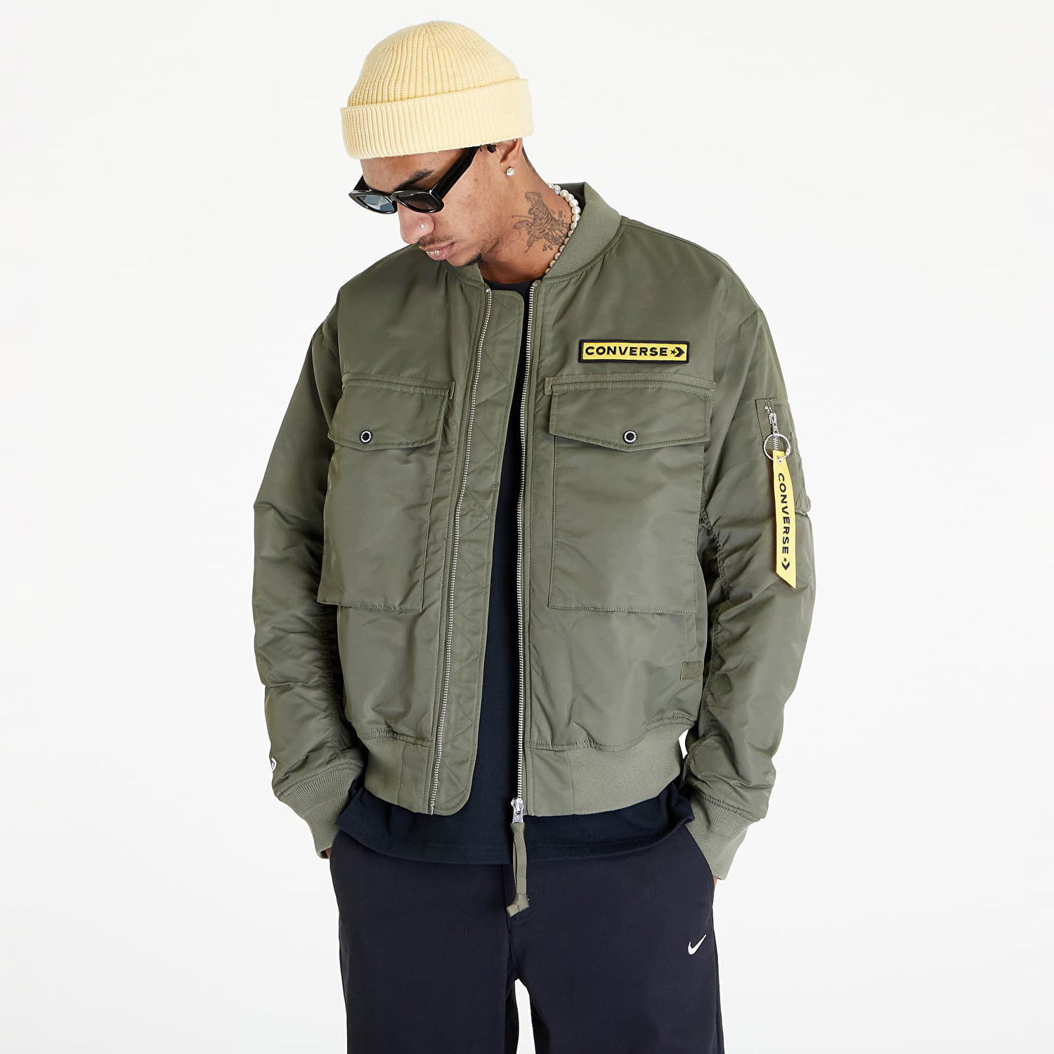 Bomberjakke Converse Military Pack Ma-1 Bomber Jacket Grøn | 10023761-A01, 0
