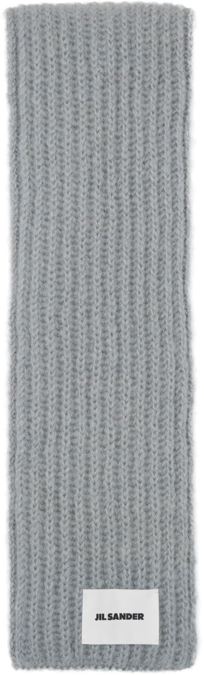 Tørklæde Jil Sander Knitted Wool Scarf Grå | J22ZZ0127_J14716