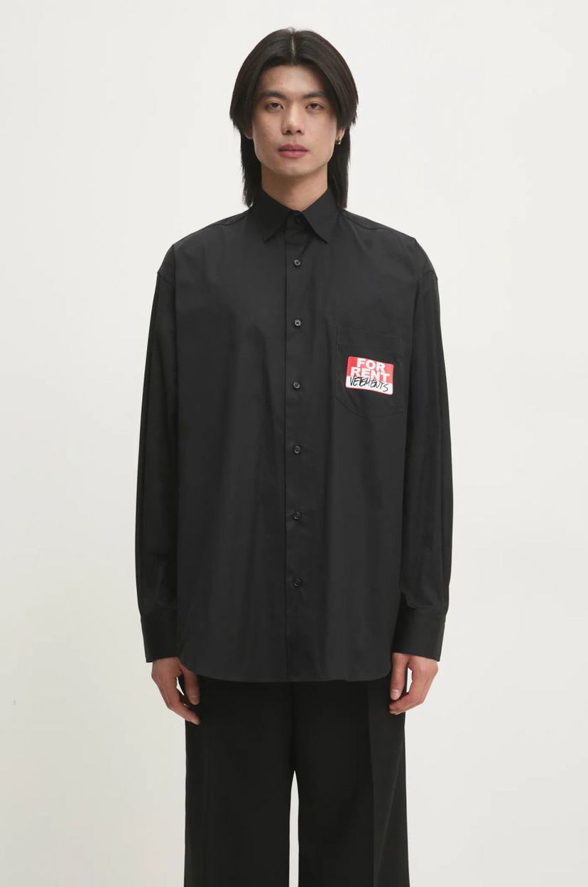 Skjorte VETEMENTS VETEMENTS For Rent Relaxed Fit Shirt Sort | UA66SH450B