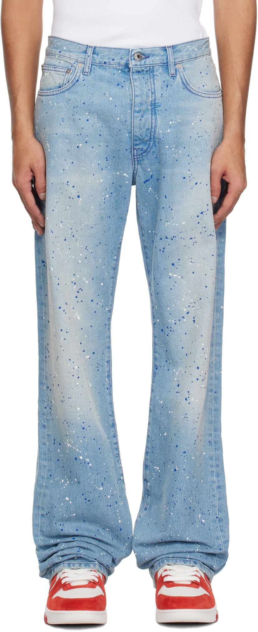 Jeans Off-White Off-White Paint Splatter Jeans Blå | OMYA18JS25DEN0024684
