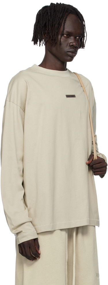 T-shirt Fear of God ESSENTIALS Classic Fit Long Sleeve T-Shirt Beige | 125SP254206F, 1