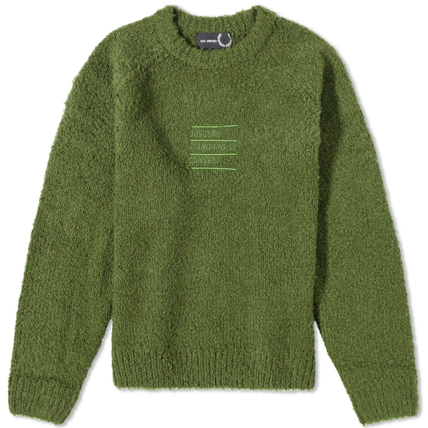 Sweater Fred Perry Raf Simons x Fluffy Crewneck Grøn | SK6518-M26, 0
