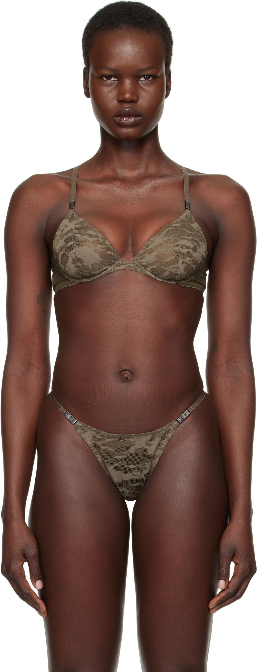 Bh Diesel Camo Lace Plunge Bra Grøn | A15644 0LKBX