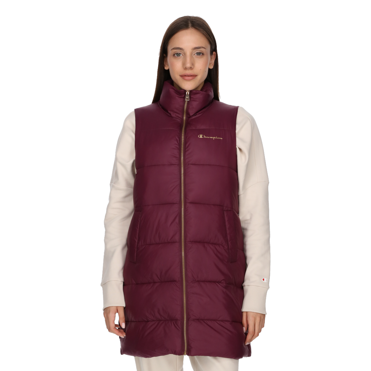 Vest Champion AMY Longline Puffer Vest Bourgogne | CHA223F504-52, 0