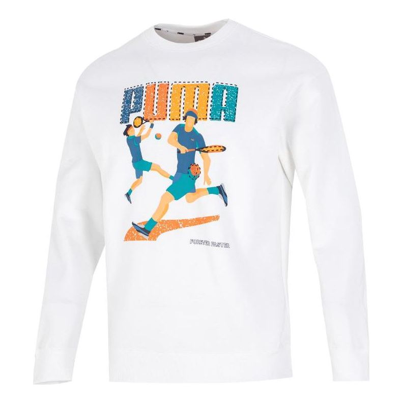 Sweater Puma Tennis Club Graphic Long Sleeve Tee Hvid | 538658-02