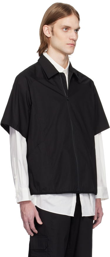 Skjorte GR10K GR10K Poplin Zip-Up Short Sleeve Shirt Sort | BG127084DI, 1