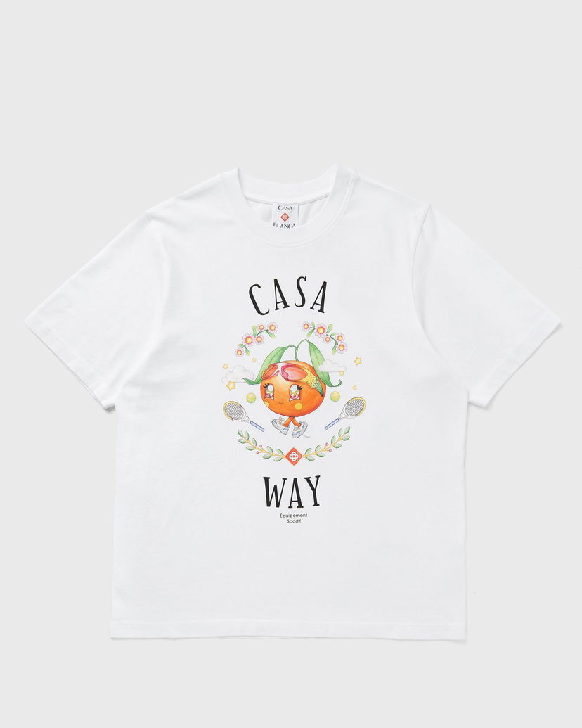 T-shirt Casablanca Casa Way Orange Mascot Graphic T-Shirt Hvid | M-AW25-JTS-001-02
