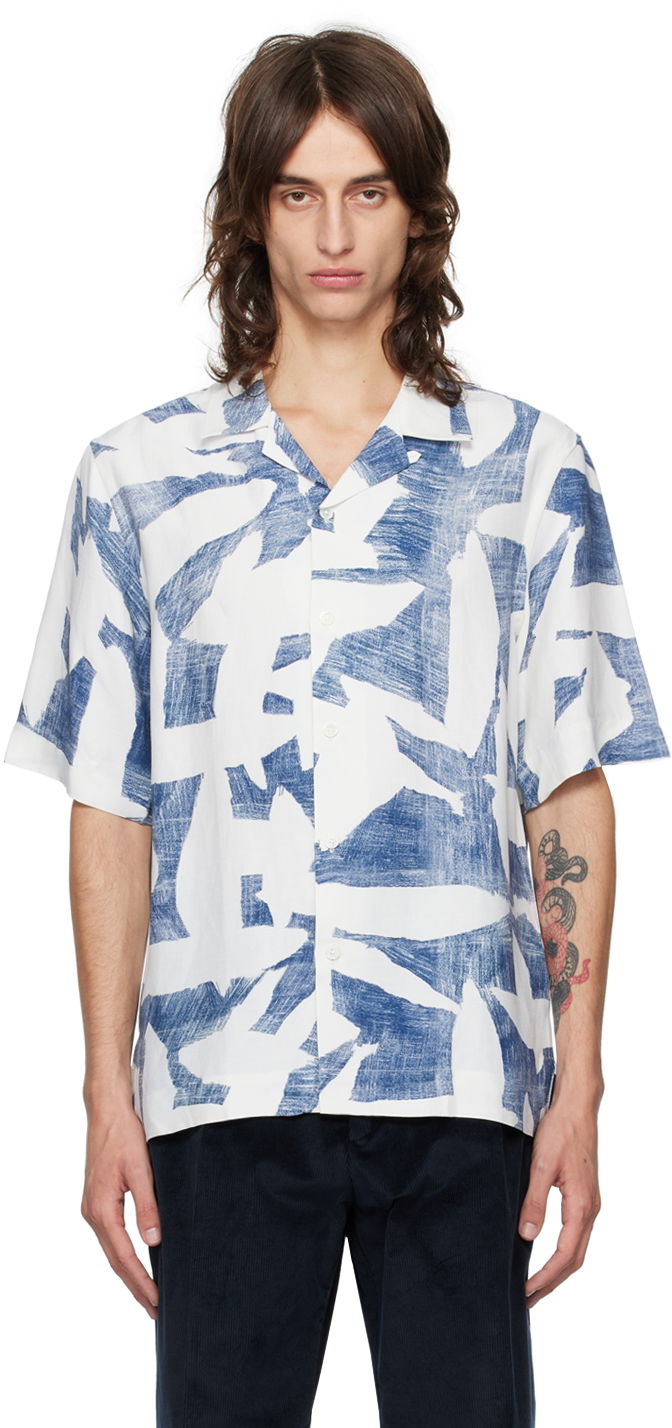 Skjorte Paul Smith Paul Smith Abstract Print Shirt Hvid | M1R-905U-N02392-40, 0