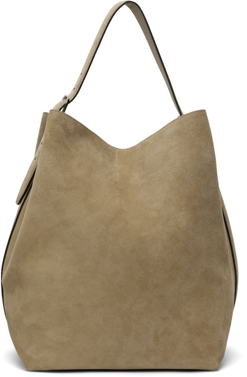 Håndtaske TOTEME TOTEME Belted Suede Tote Beige | 234-WAL853-LE0004