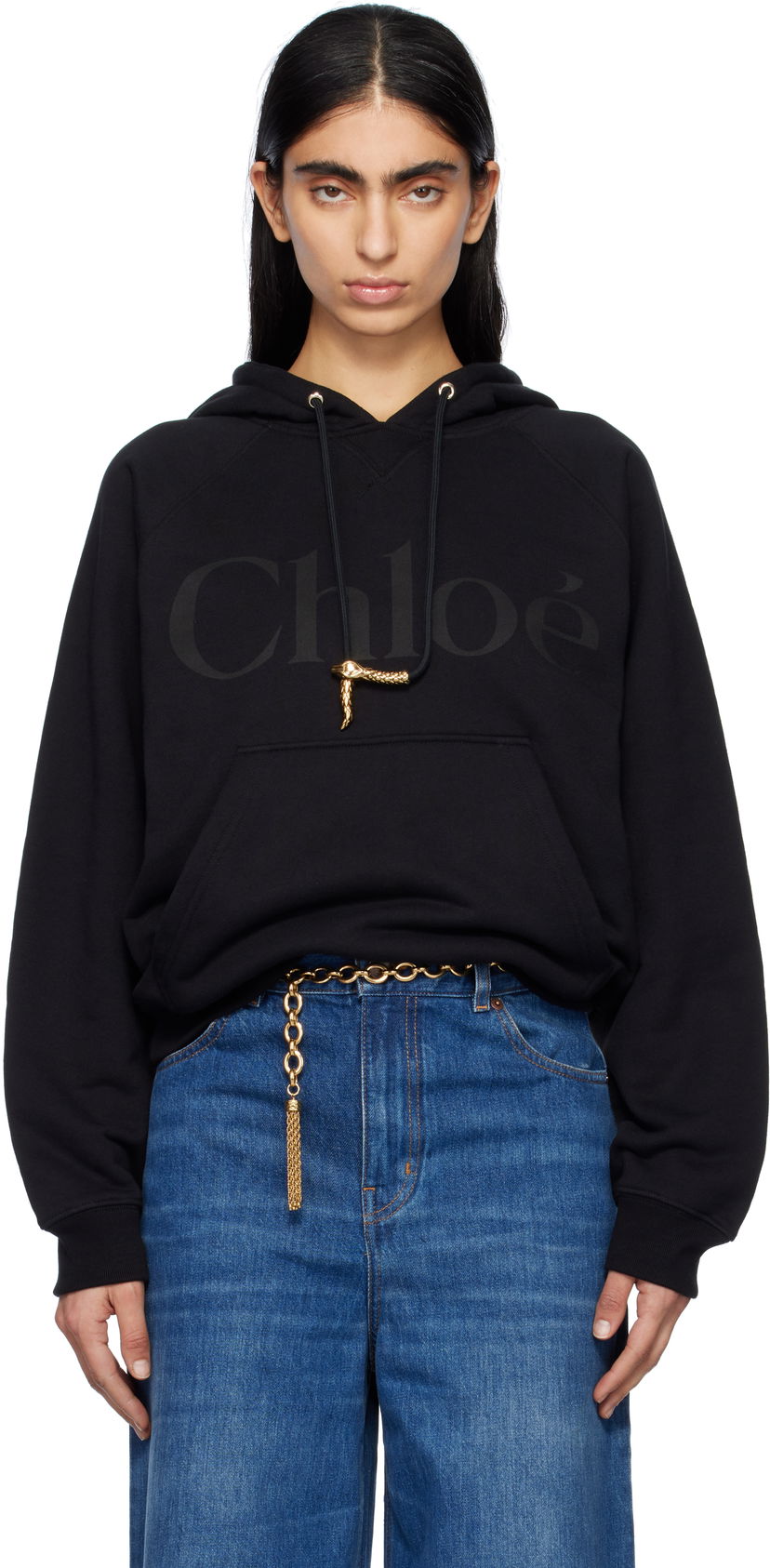 Sweatshirt CHLOÉ Chloé Generous Logo Hoodie Sort | CH25SJH10189