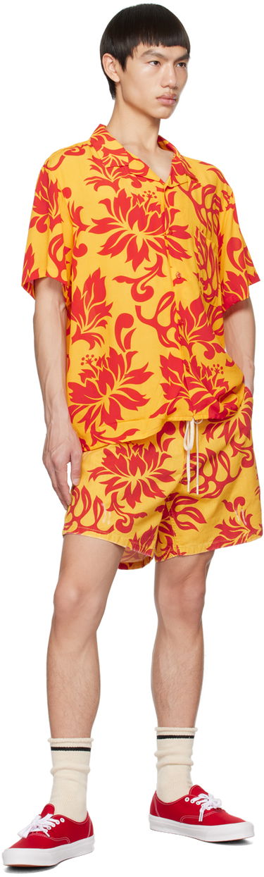 Shorts ERL Graphic Print Cotton Shorts Gul | ERL06P002, 3