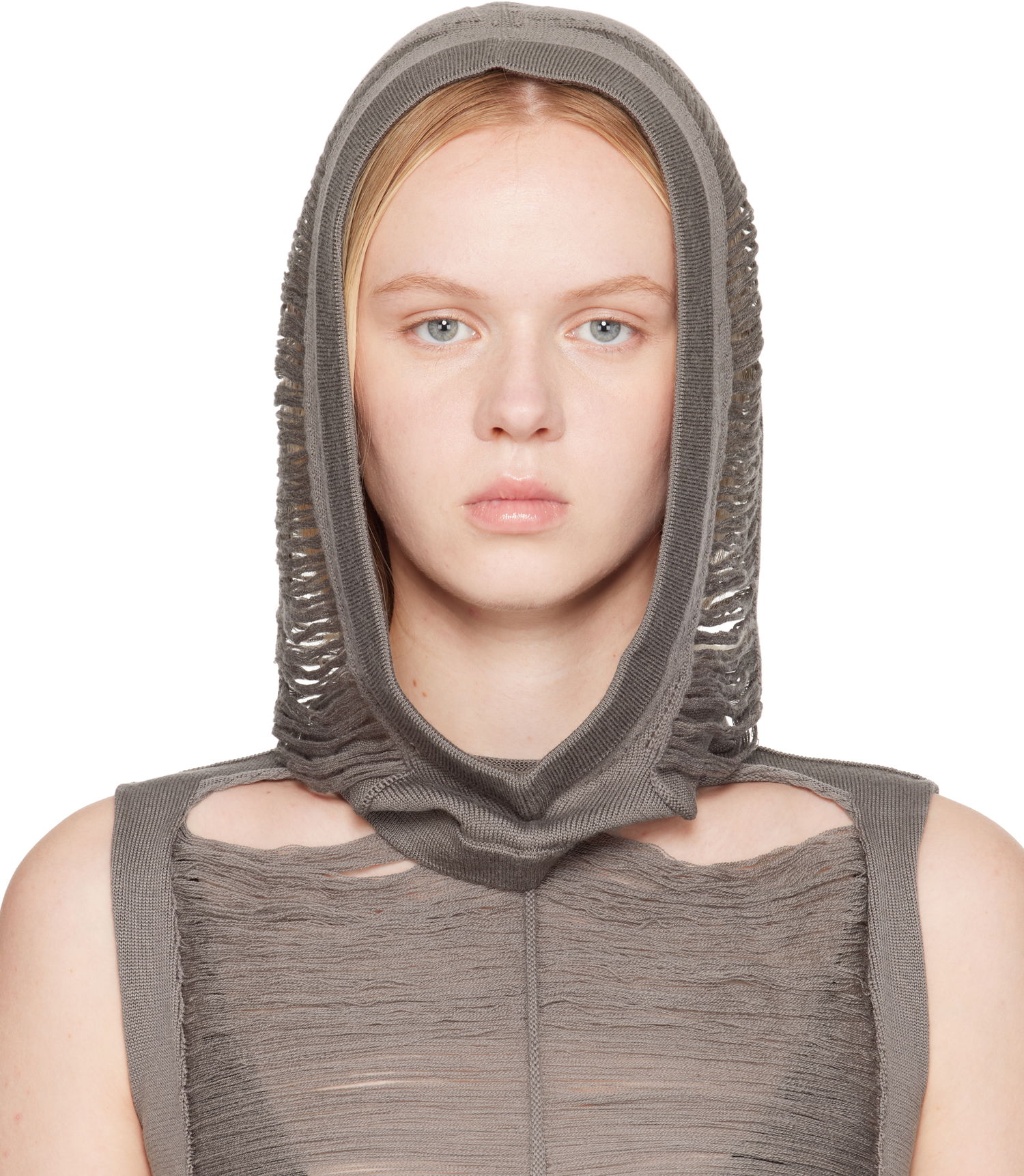 Sweater Rick Owens Rick Owens Hollywood Jera Knitted Hood Grå | RO01E7481 KGRIDM, 0