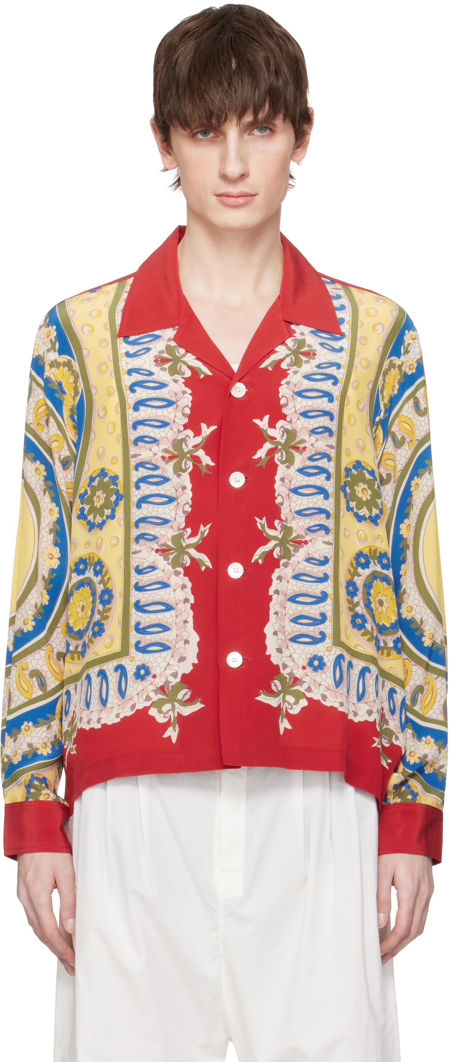 Skjorte Bode Bode Bricolage Long Sleeve Shirt Rød | MRS25SH001, 0