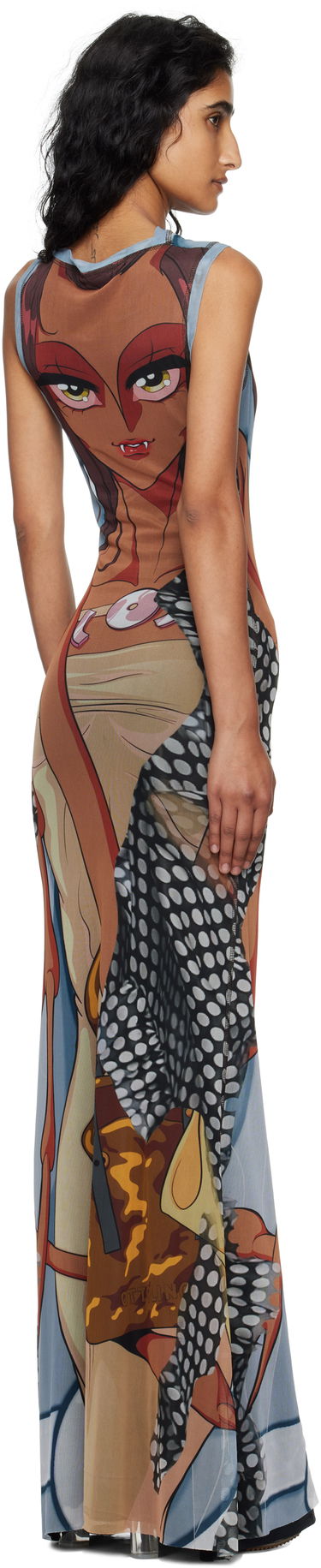 Kjole Ottolinger Ottolinger Printed Mesh Maxi Dress Flerfarvet | 101-500301-04, 2