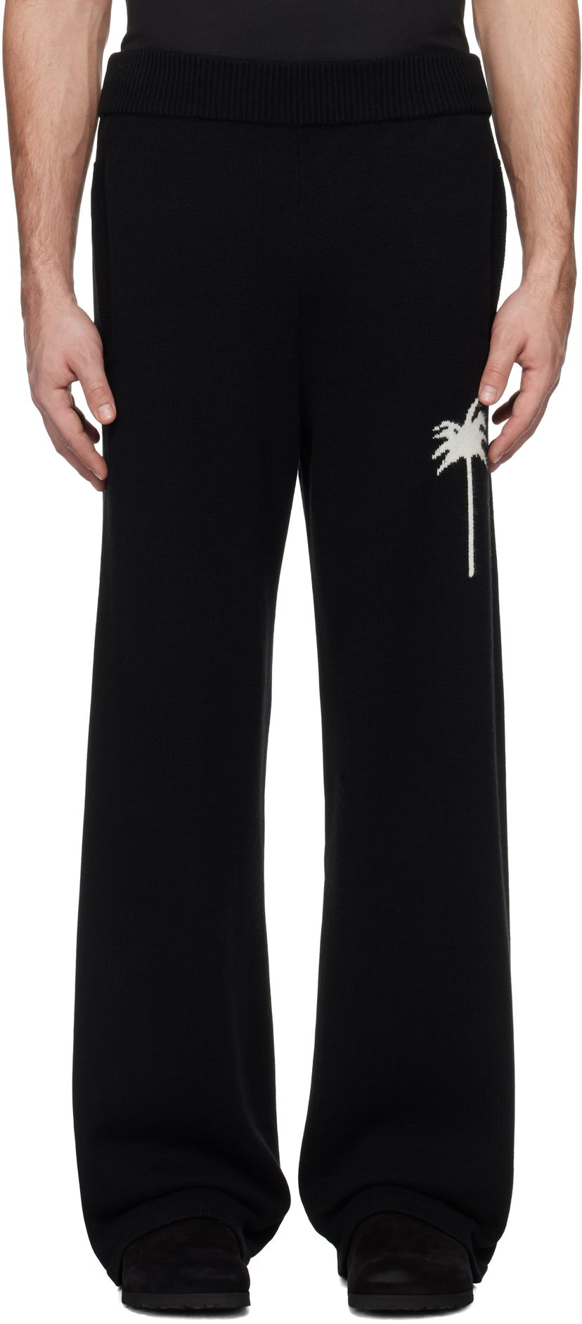 Joggingbukser Palm Angels Knit Sweatpants Sort | PMHG021S25KNI0011003